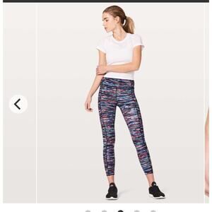 Lululemon Fast  7/8 Tights II Hinshu Apline White Multi Size 6